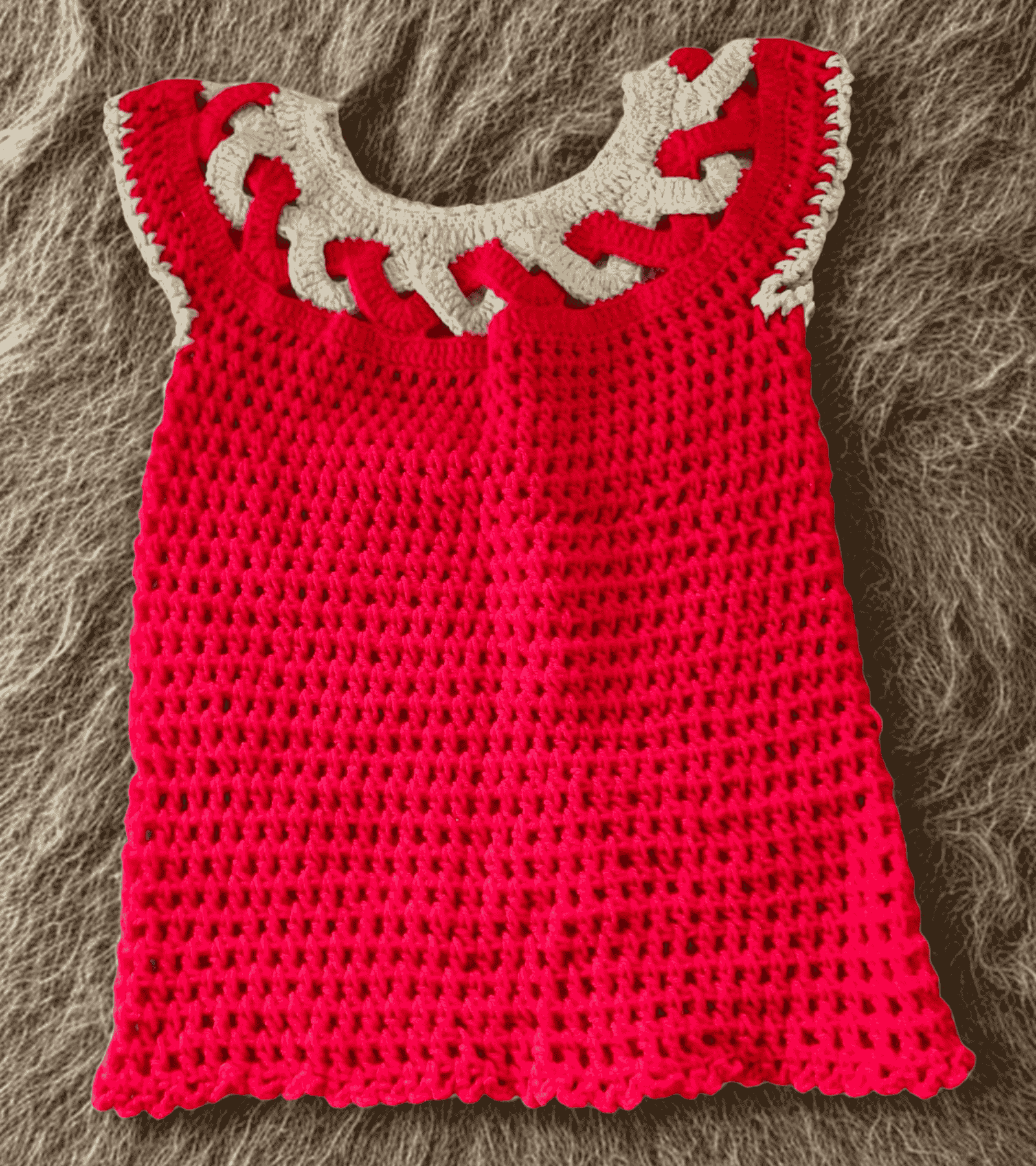 Blusa crochet color rojo